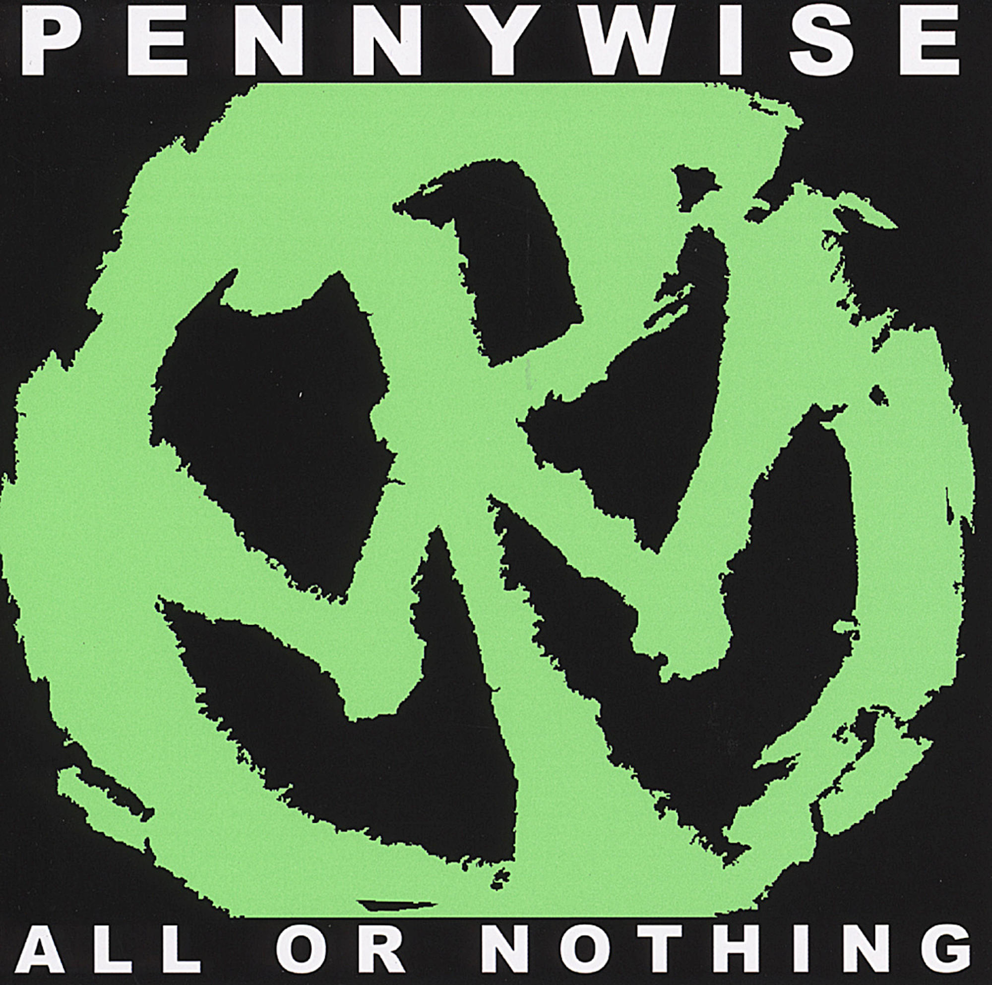 Albumcover. Grünes Symbol auf schwarzem Hintergrund. Weißer Text oben und unten.