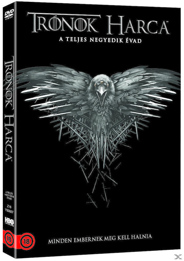 DVD borító. Egy holló koronával, fekete háttérrel és a 'Game of Thrones' szöveggel.