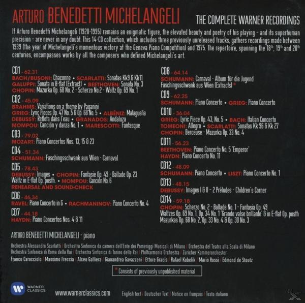 Albumcover mit Trackliste von Arturo Benedetti Michelangeli, einem Pianisten.