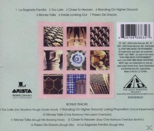 Rückseite einer CD-Hülle mit Songtiteln und Bildern.