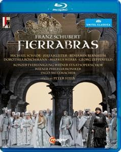 Fierrabras Blu-ray-Cover. Bild einer Bühne mit Leuten in Kostümen. Der Titel ist 'Fierrabras'.