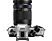 OLYMPUS E-M10 ezüst + EZ-M1442 IIR fekete + EZ M4015 R fekete digitális fényképezőgép