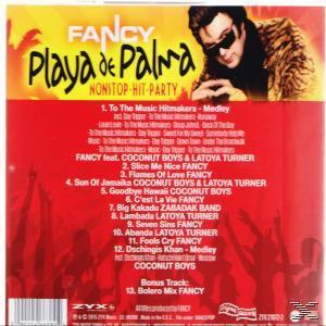 Albumcover von 'Fancy Playa de Palma'. Es zeigt eine Titelliste und ein Bild eines Mannes.