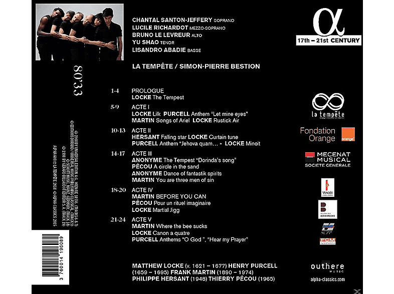 Thumbnail - Chantal Santon Jeffery, Lucile Richardot, Lisandro Abadie, La Tempête - The Tempest (CD)