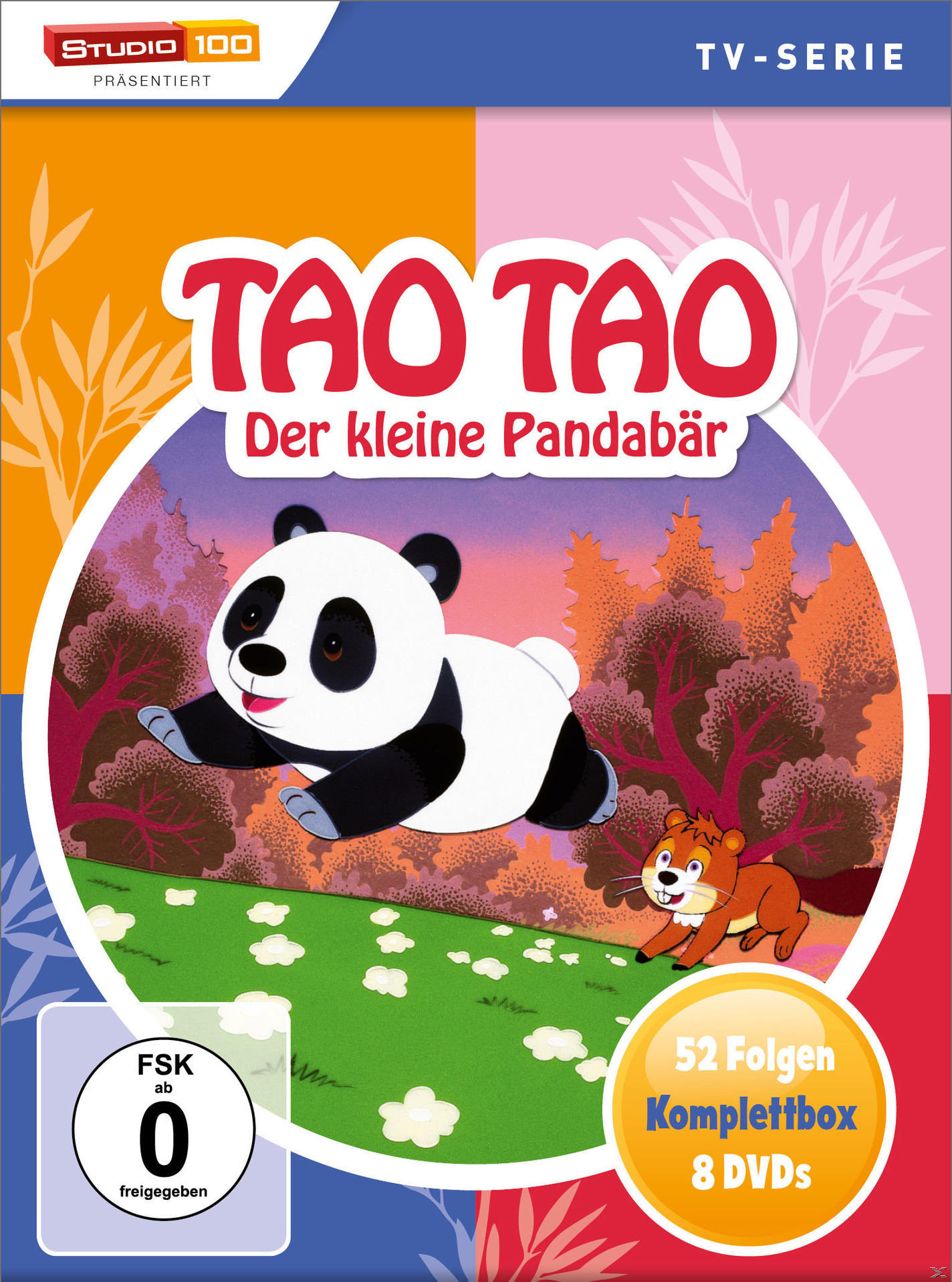 DVD-Cover von 'Tao Tao', einem Cartoon-Panda mit einem Fuchs im Wald.