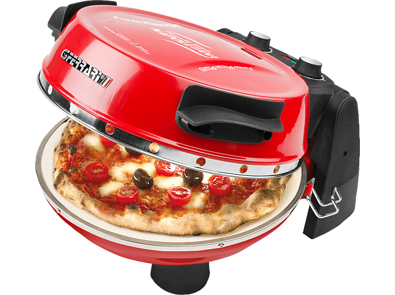 G3FERRARI G10032 G3FERRARI Napoletana Pizzaofen mit 2 Pizzasteinen, Rot, 1200W