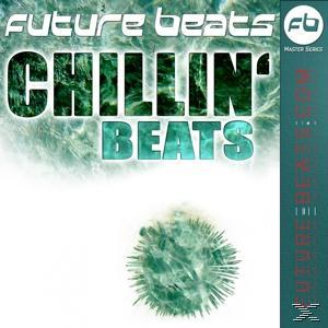 Albumcover mit den Worten 'CHILLIN' BEATS' in Grün, über einem abstrakten türkisfarbenen Hintergrund.