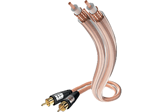 INAKUSTIK 30413 STEREO RCA 3M - Audiokabel (Durchsichtig)
