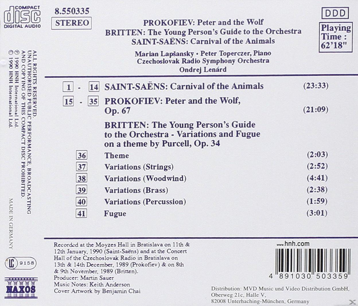 Album-Rückseite mit Titelliste und Credits. Weißer Hintergrund. Text in Englisch und Deutsch. Barcode unten rechts.