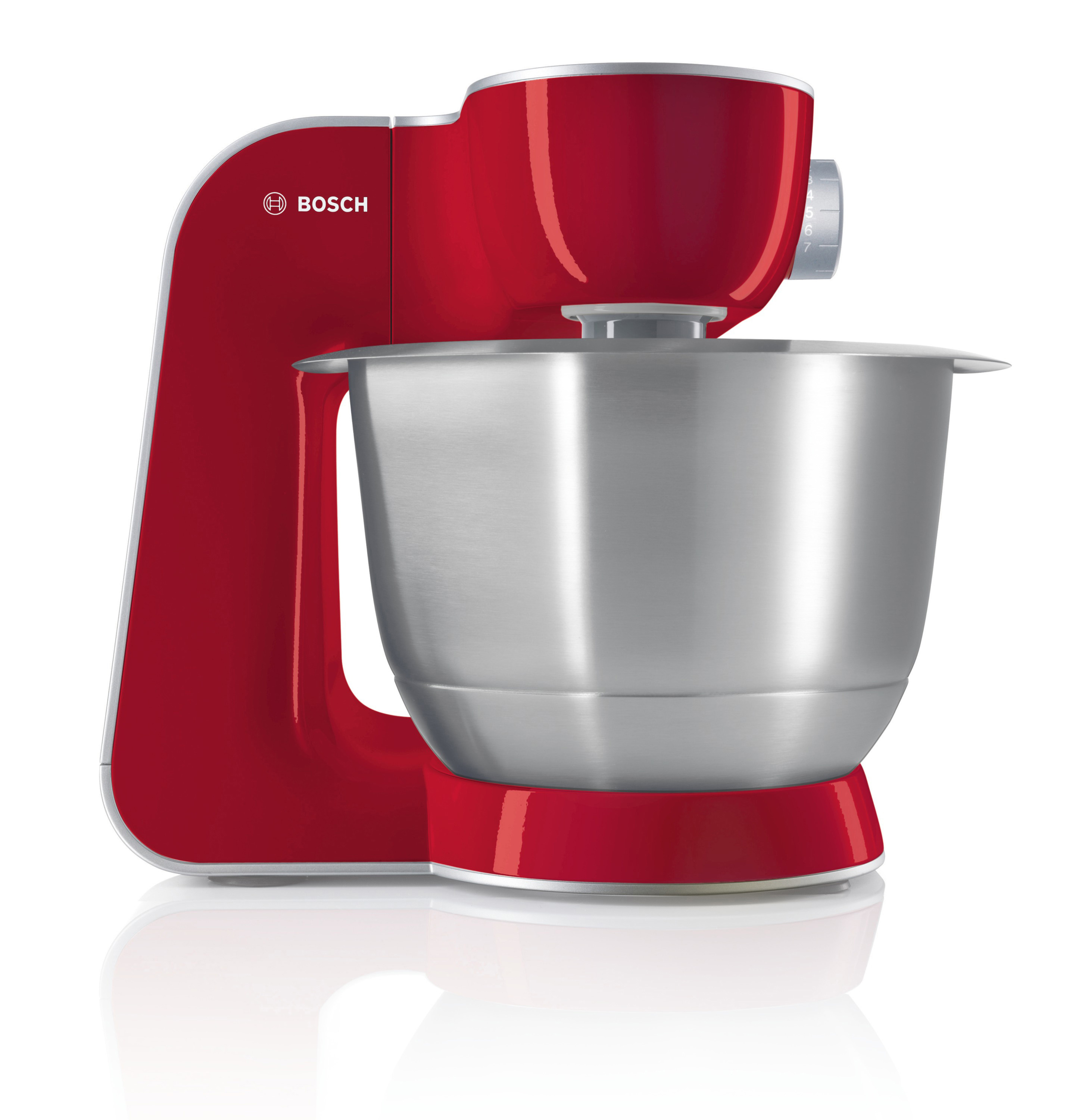 BOSCH MUM 54720 Küchenmaschine Rot/Silber (Rührschüsselkapazität: 3,9 l, 900 Watt)