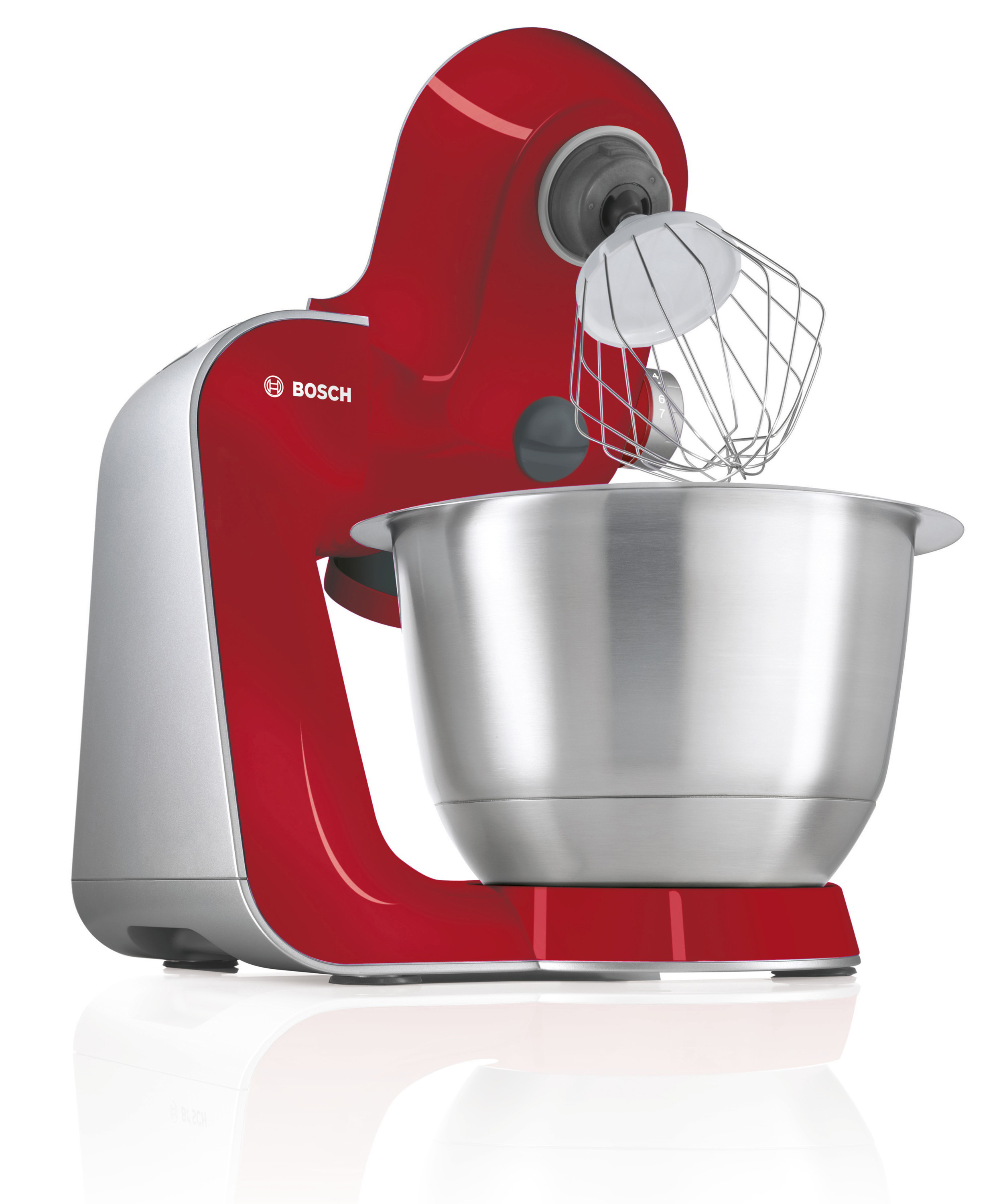 BOSCH MUM 54720 Küchenmaschine Rot/Silber (Rührschüsselkapazität: 3,9 l, 900 Watt)