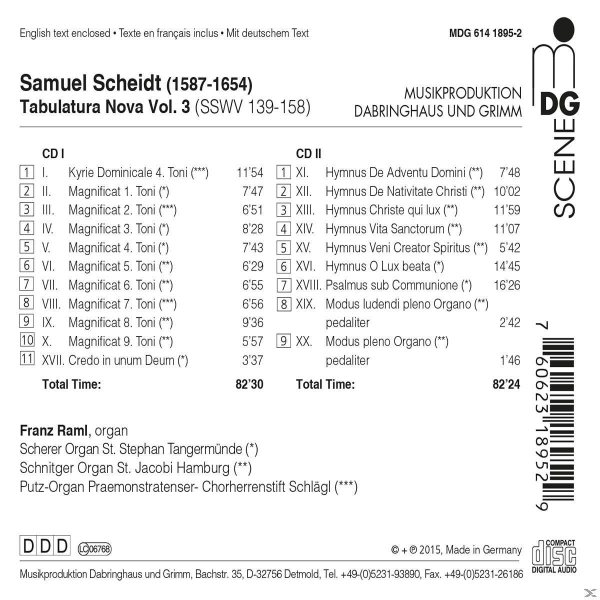 Franz Raml - Tabulatura Nova Vol.3  - (CD)