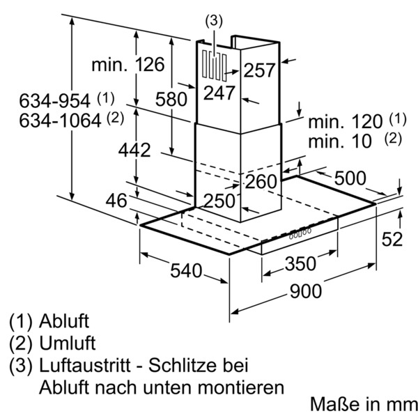 NEFF DEH 8952 N - D89EH52N0, Dunstabzugshaube (900 mm breit, 540 mm tief)