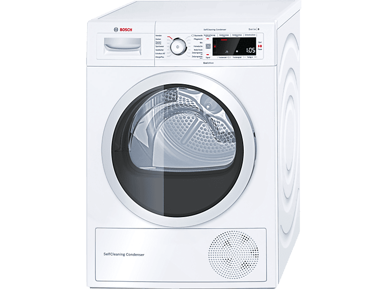 BOSCH WTW875ECO Wärmepumpentrockner (8 kg, Weiß) A+++,