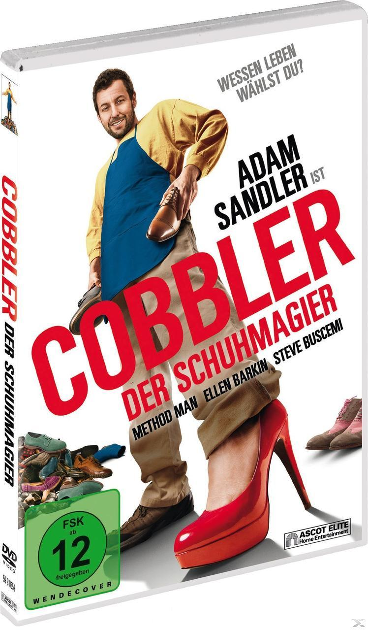 DVD-Cover von Adam Sandler in einem Schuhladen. Er trägt eine Schürze.