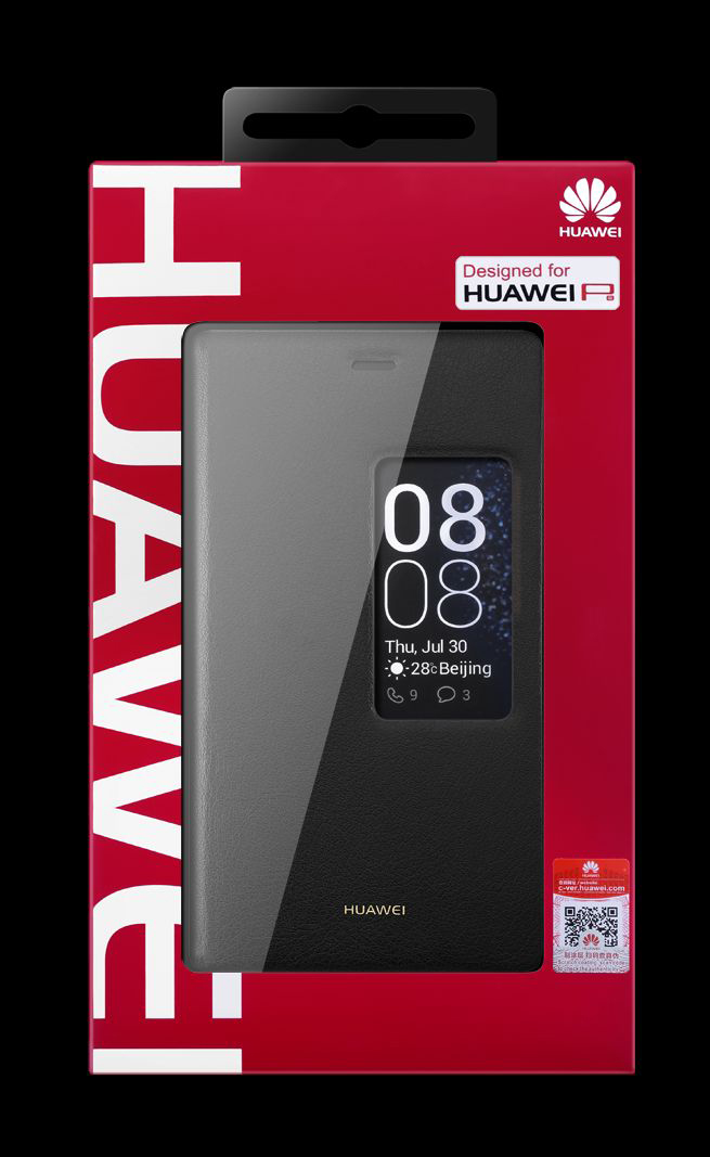 HUAWEI View, Flip Cover, P8, Huawei, Schwarz