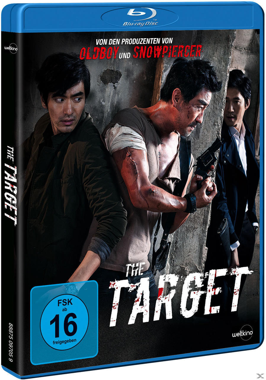 Blu-ray-Cover mit drei Männern. Einer hält eine Waffe, ein anderer schaut zu, einer im Anzug.