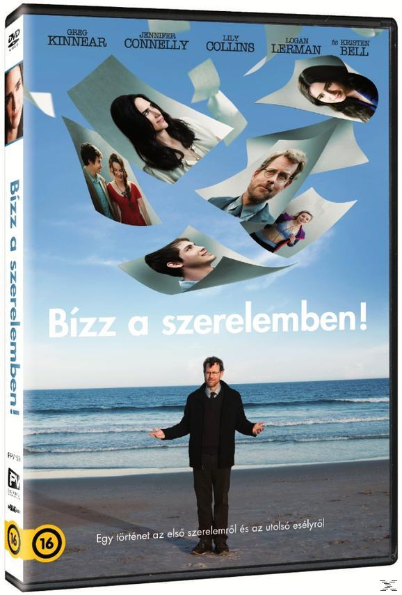 Film DVD borító. Egy férfi a strandon áll, karjai kinyújtva. Filmkockák lebegnek felette.