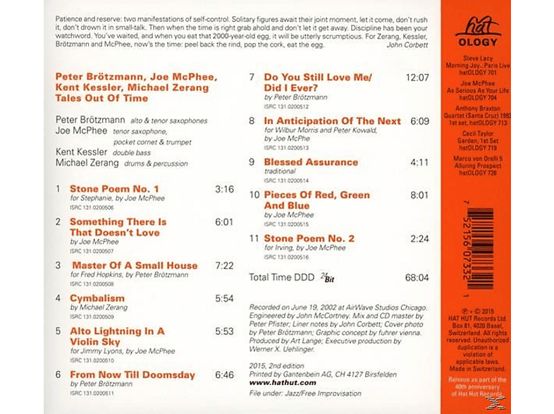 Thumbnail - Peter Brötzmann, Joe McPhee, Kent Kessler, Michael Zerang - Tales Out Of Time (CD)