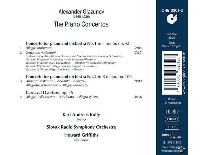 Thumbnail - Karl-andreas Kolly, Slovak Radio Symphony Orchestra - The Piano Concertos (CD)
