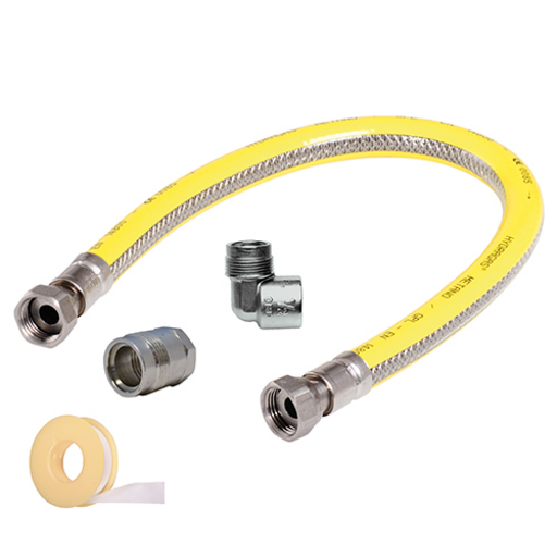 Scanpart Gas Connection Set Stainless Steel Flexible 75cm