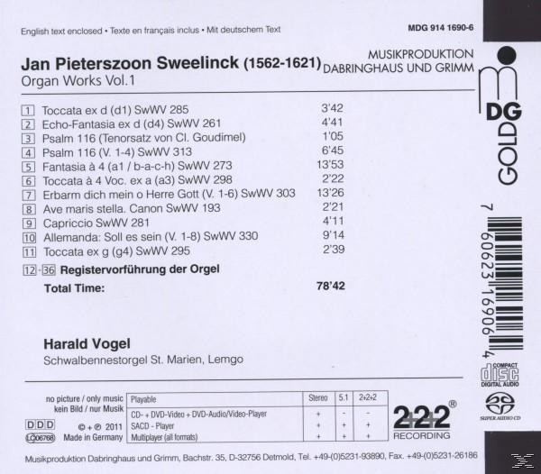 CD-Cover mit Titelliste. Das Cover hat einen goldenen Rand. Die CD stammt vom Label Dabringhaus und Grimm.