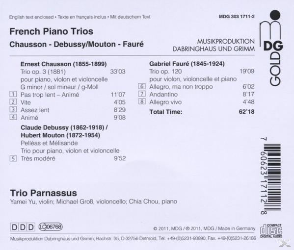 Trio Parnassus - French Piano Trios  - (CD)