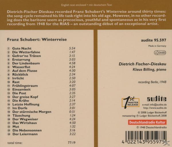 Klaus Billing, Fischer-Dieskau,Dietrich/Billing,Klaus - Winterreise  - (CD)