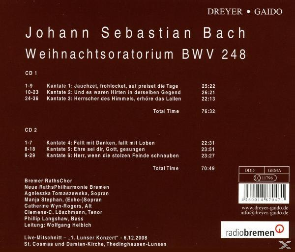 Helbich/Bremer Rathschor/Neue Rathsphilharmonie BR - Weihnachtsoratorium  - (CD)