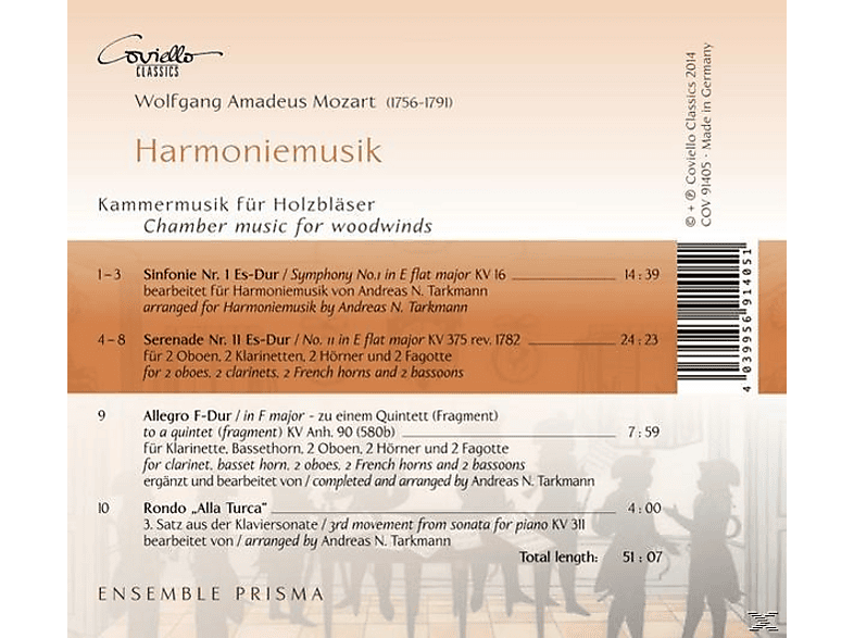 Thumbnail - Ensemble Prisma - Harmoniemusik (CD)