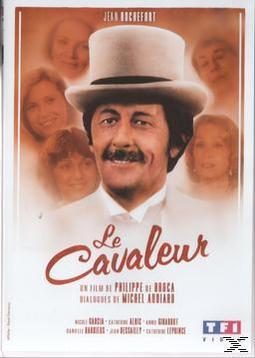 DVD-Cover mit einem Mann mit Zylinder, lächelnd, umgeben von Frauen. Der Titel lautet "Le Cavalier".