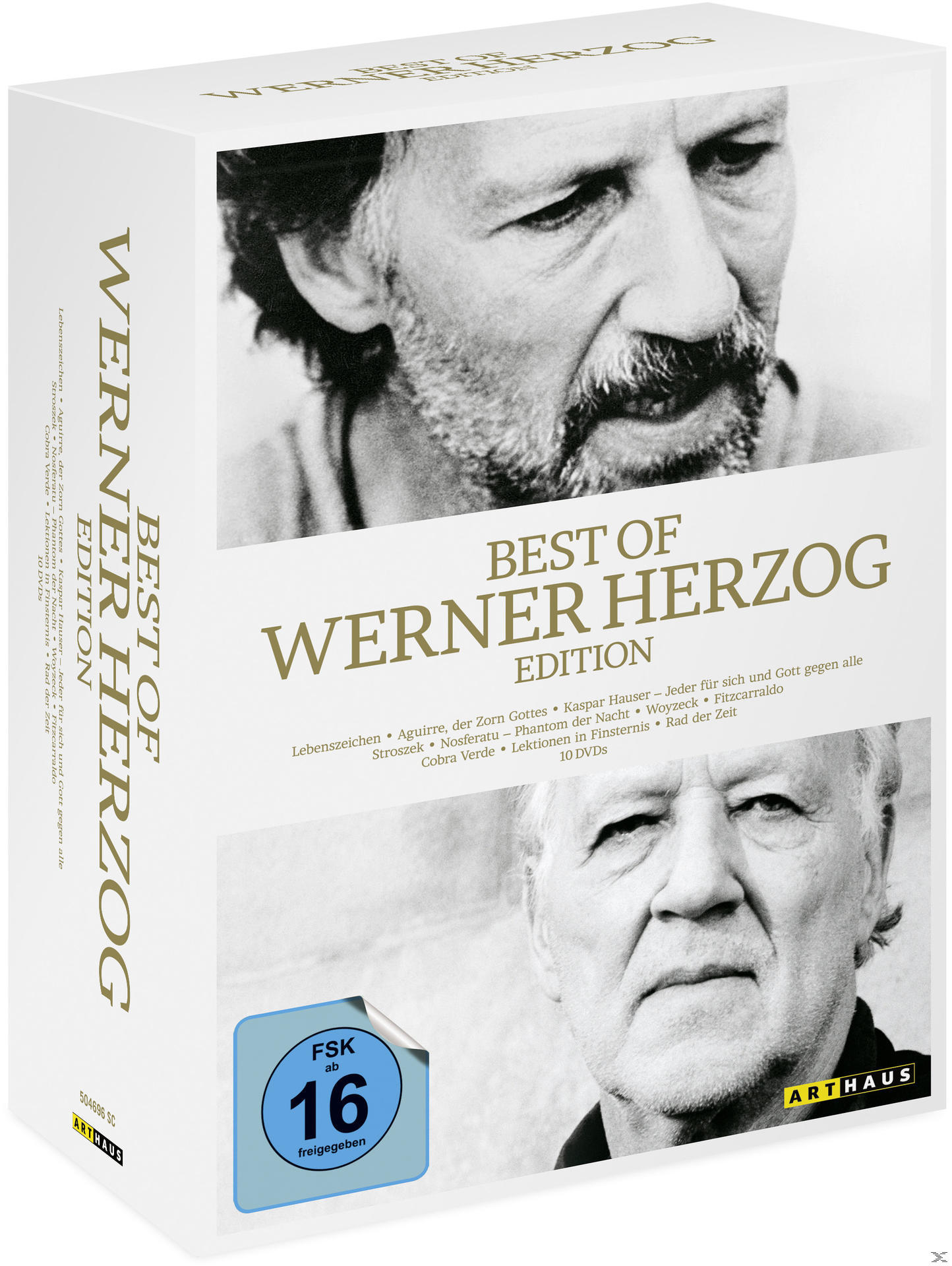 DVD-Box mit Werner Herzog auf dem Cover, Text 'Best of Werner Herzog Edition'.