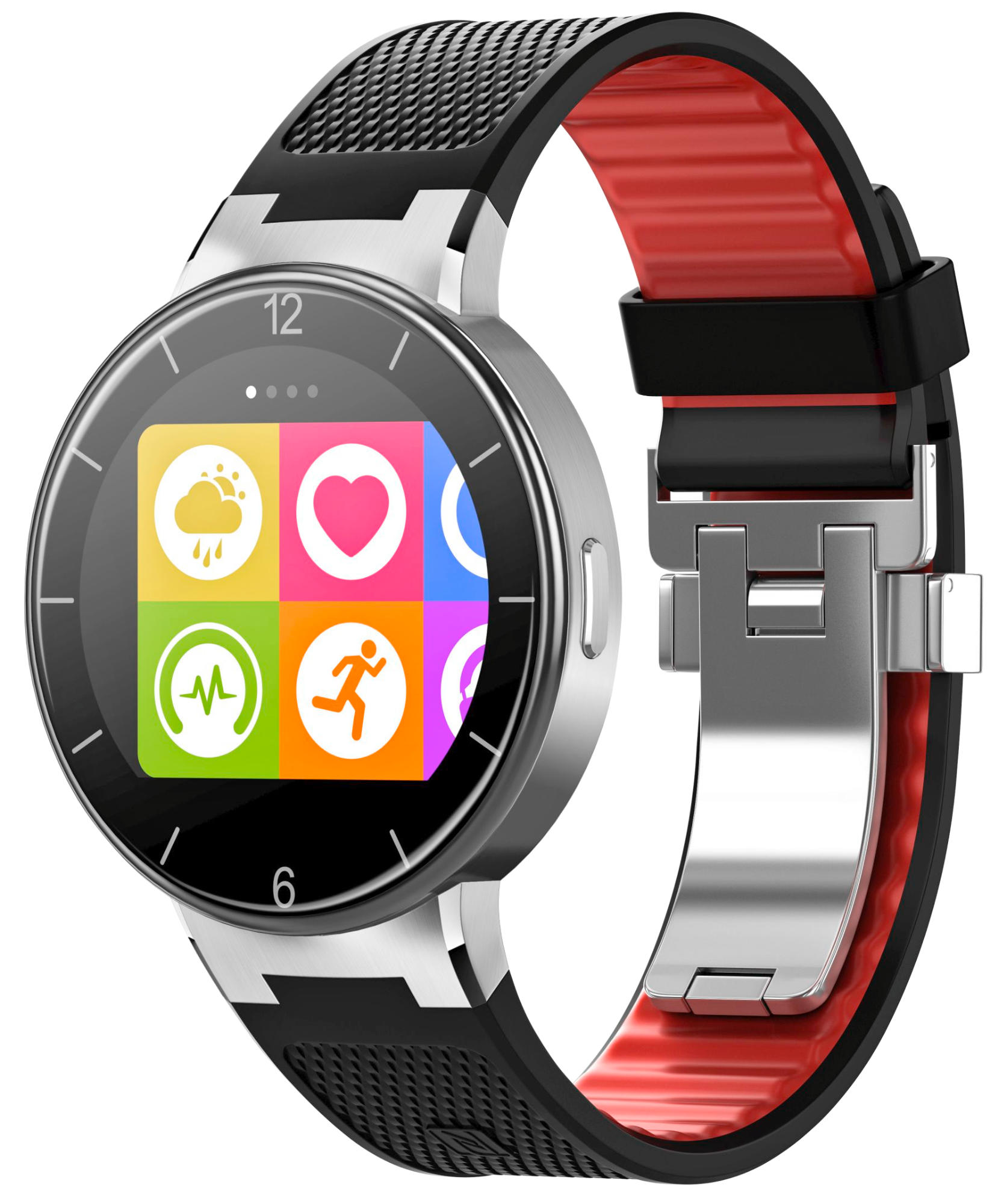 Smartwatch - Alcatel One Touch Watch Negro, con 512 MB RAM, bluetooth y acabado metálico