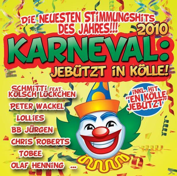 Albumcover: Karneval 2010. Clown-Gesicht, bunter Text, Künstlernamen.