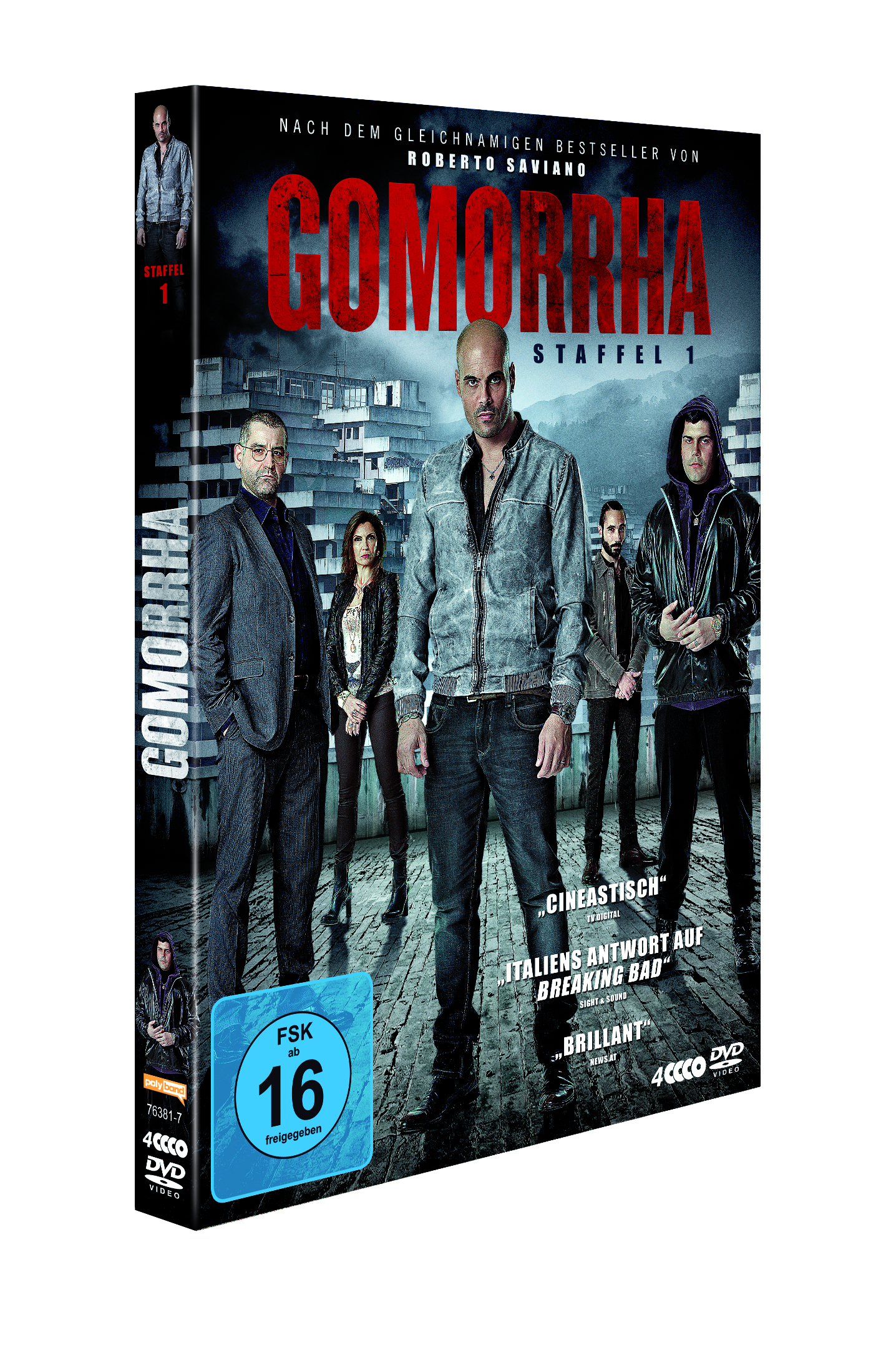DVD-Cover mit Schauspielern, dem Titel 'GOMORRHA' und Text auf Deutsch.