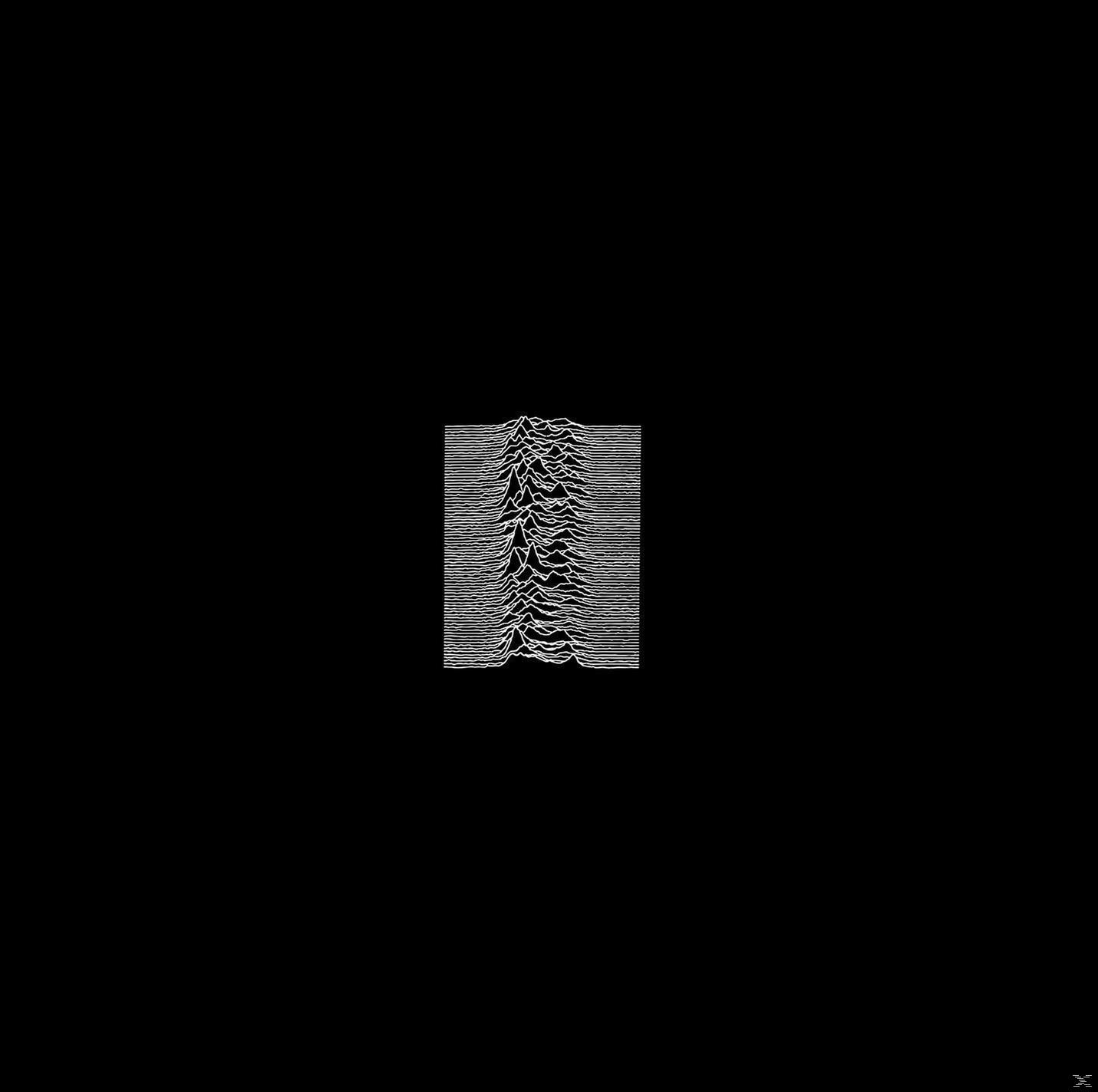 Album borító: fekete háttér fehér hanghullám grafikával. Cím: Unknown Pleasures.