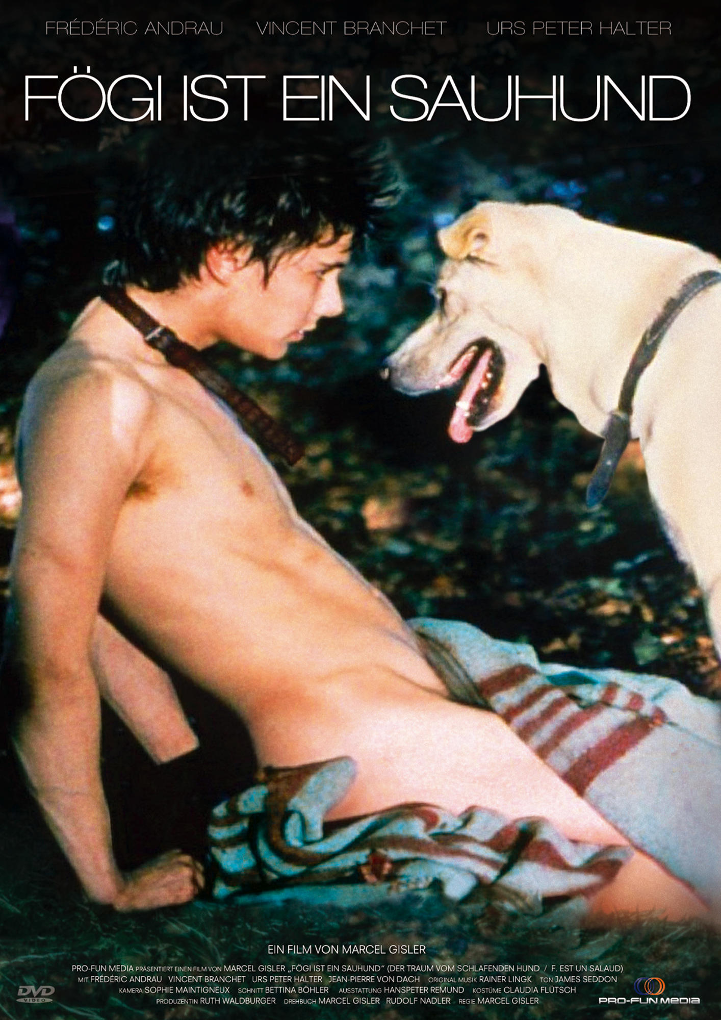 Filmplakat mit einem Mann und einem Hund.