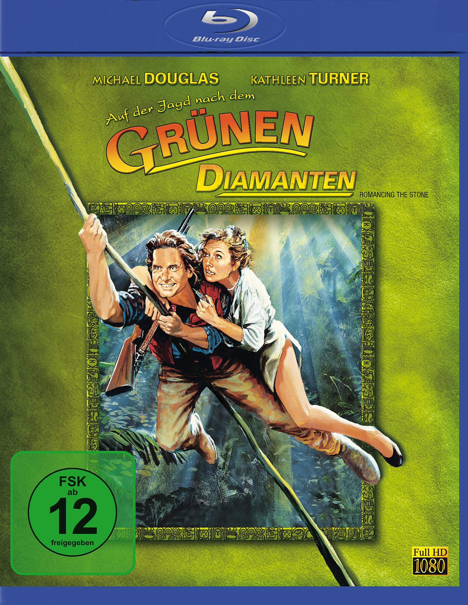 Filmcover: Mann und Frau an einem Seil, grüner Diamant.
