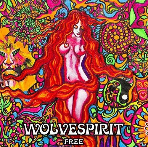Albumcover mit nackter Frau, rotem Haar und buntem psychedelischem Hintergrund mit Text.
