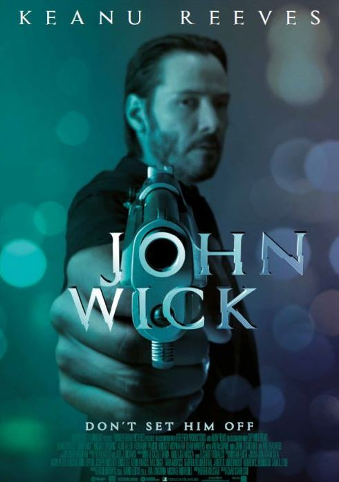 Affiche du film John Wick avec Keanu Reeves tenant une arme.