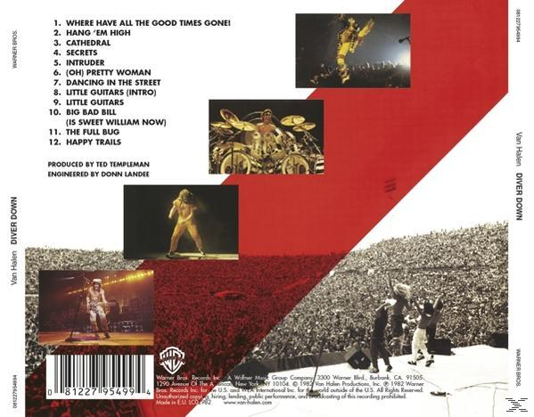 Albumcover mit Titelliste, Bandfotos und Text. Rotes und weißes Farbschema.