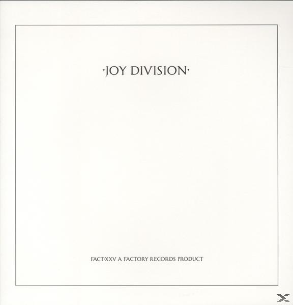Albumcover mit 'JOY DIVISION' in der Mitte, 'FACT-XXV' unten, auf weißem Hintergrund.