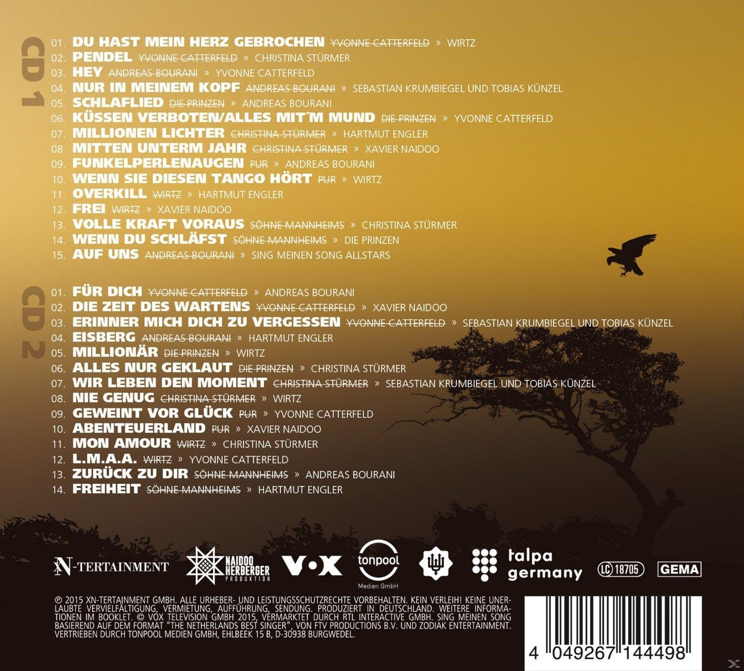 CD-Cover mit deutschem Text, schwarzer Vogelsilhouette und dunkler Baumlinie.