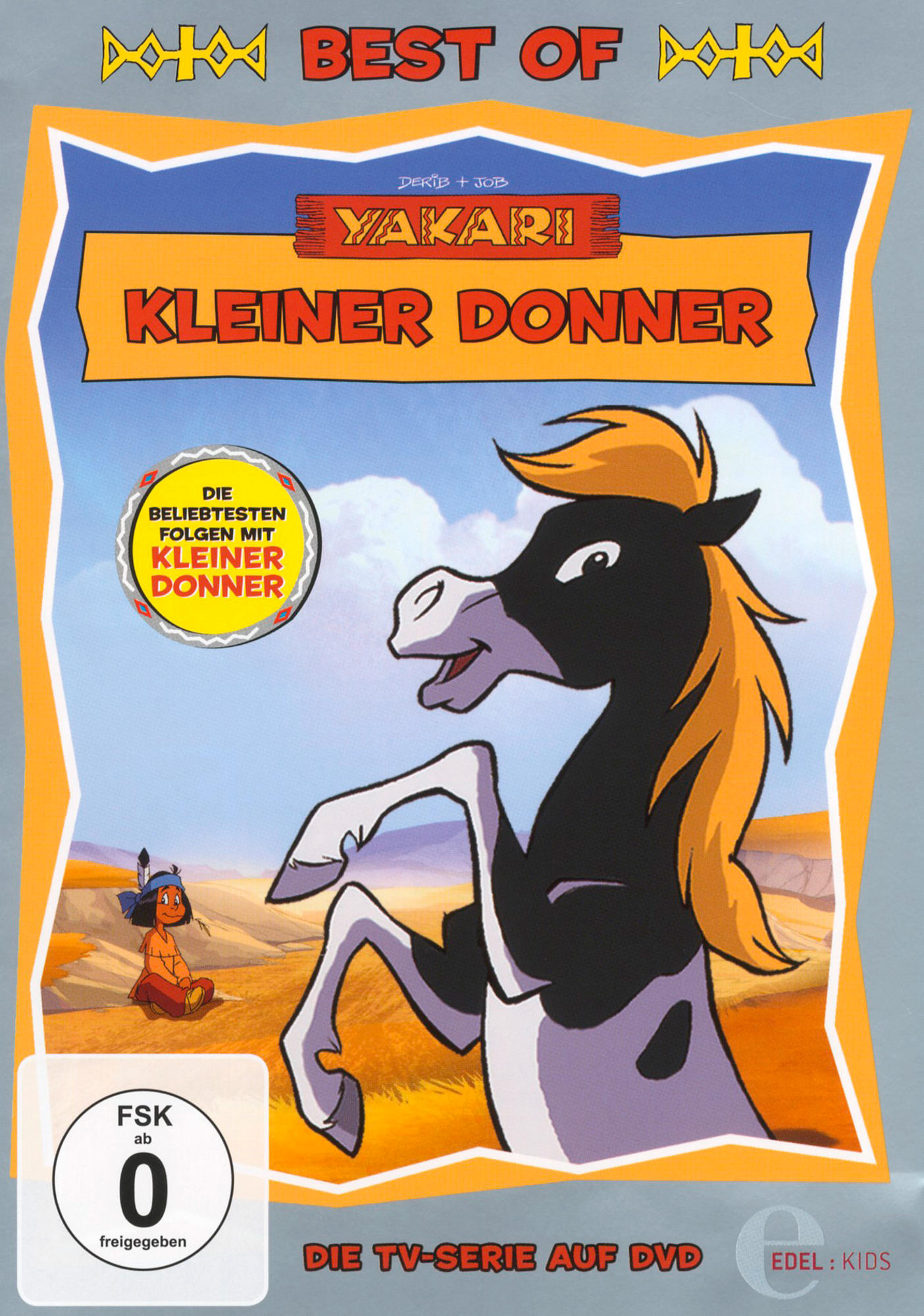 DVD-Cover für Yakari: Kleiner Donner. Zeigt ein Pferd und ein indianisches Kind.