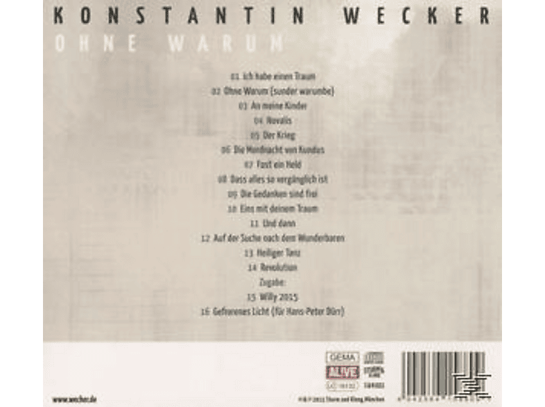 Thumbnail - Konstantin Wecker - Ohne Warum (CD)