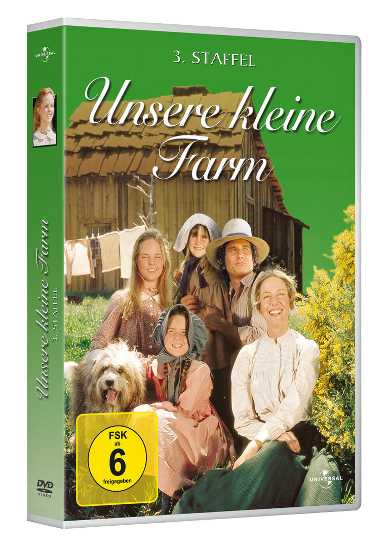 DVD-Cover von 'Unsere kleine Farm'. Es zeigt eine Familie vor einem Haus. Der Titel steht oben.