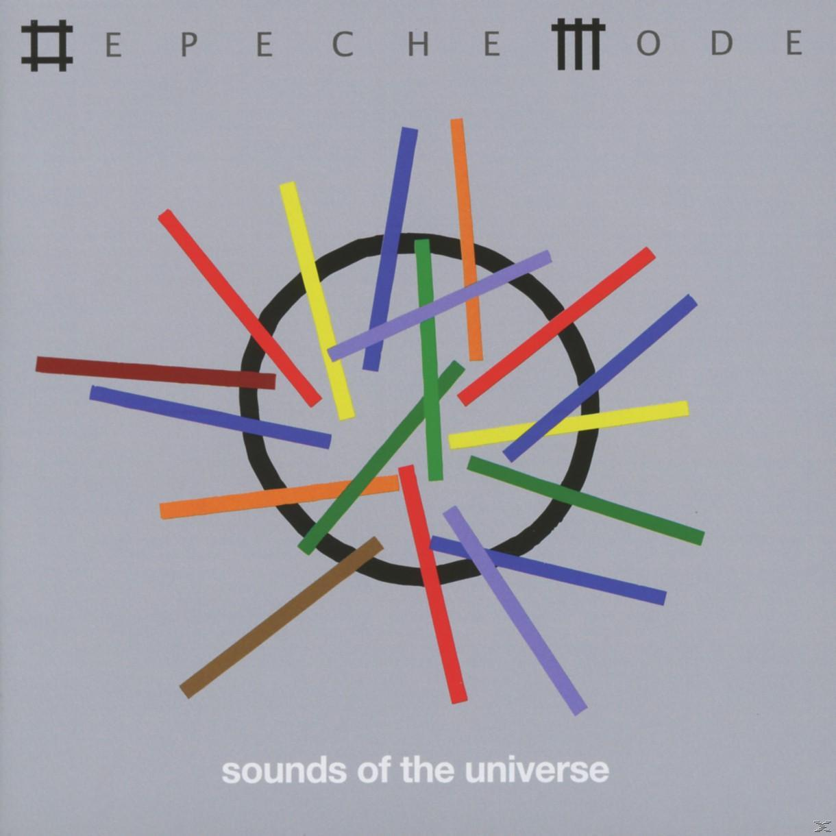 Albumcover mit schwarzem Kreis, bunten Linien, die ausstrahlen, Depeche Mode und Albumtitel.