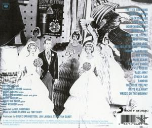 Albumcover: Bruce Springsteen Album, Rückseite mit Hochzeits-Illustrationen, Titelliste.