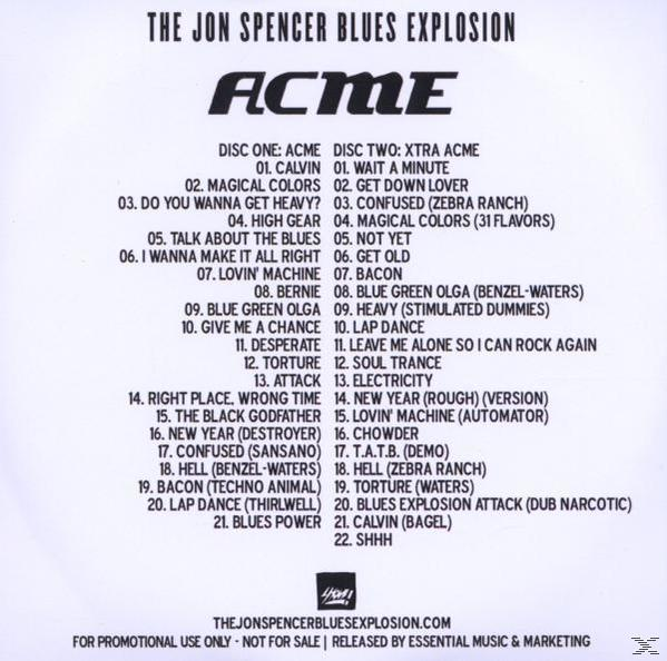 Albumcover mit einer Titelliste von The Jon Spencer Blues Explosion, mit zwei Discs.