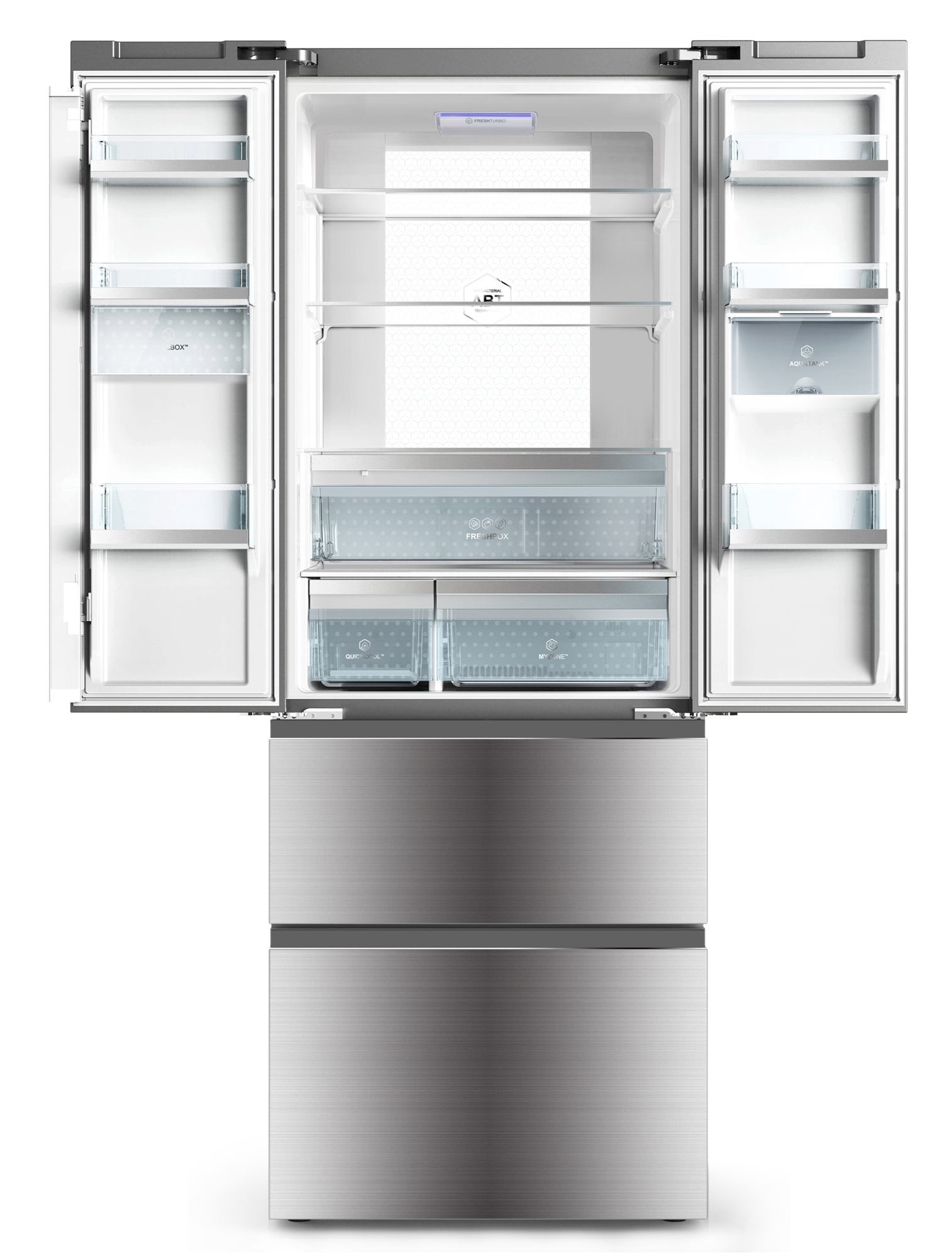 HAIER B3FE-742CMJW Kühlgefrierkombination (458 l, E, 1905 mm hoch, Front Edelstahl)